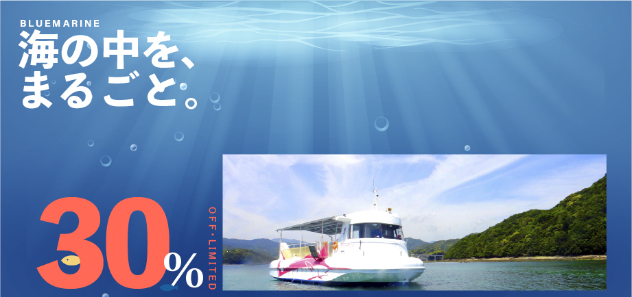 海中観光船ブルーマリン号 30%OFF